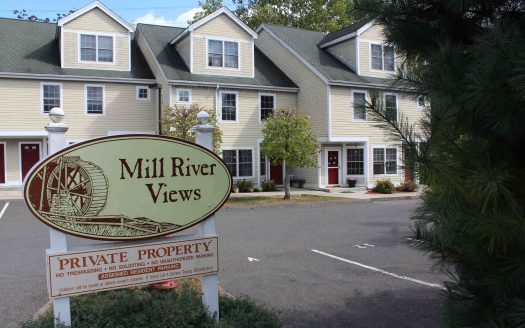 Mill River Views front entrance sign